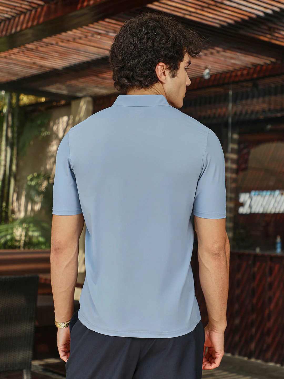 Seamless Solid Polo T-Shirt - Image 4