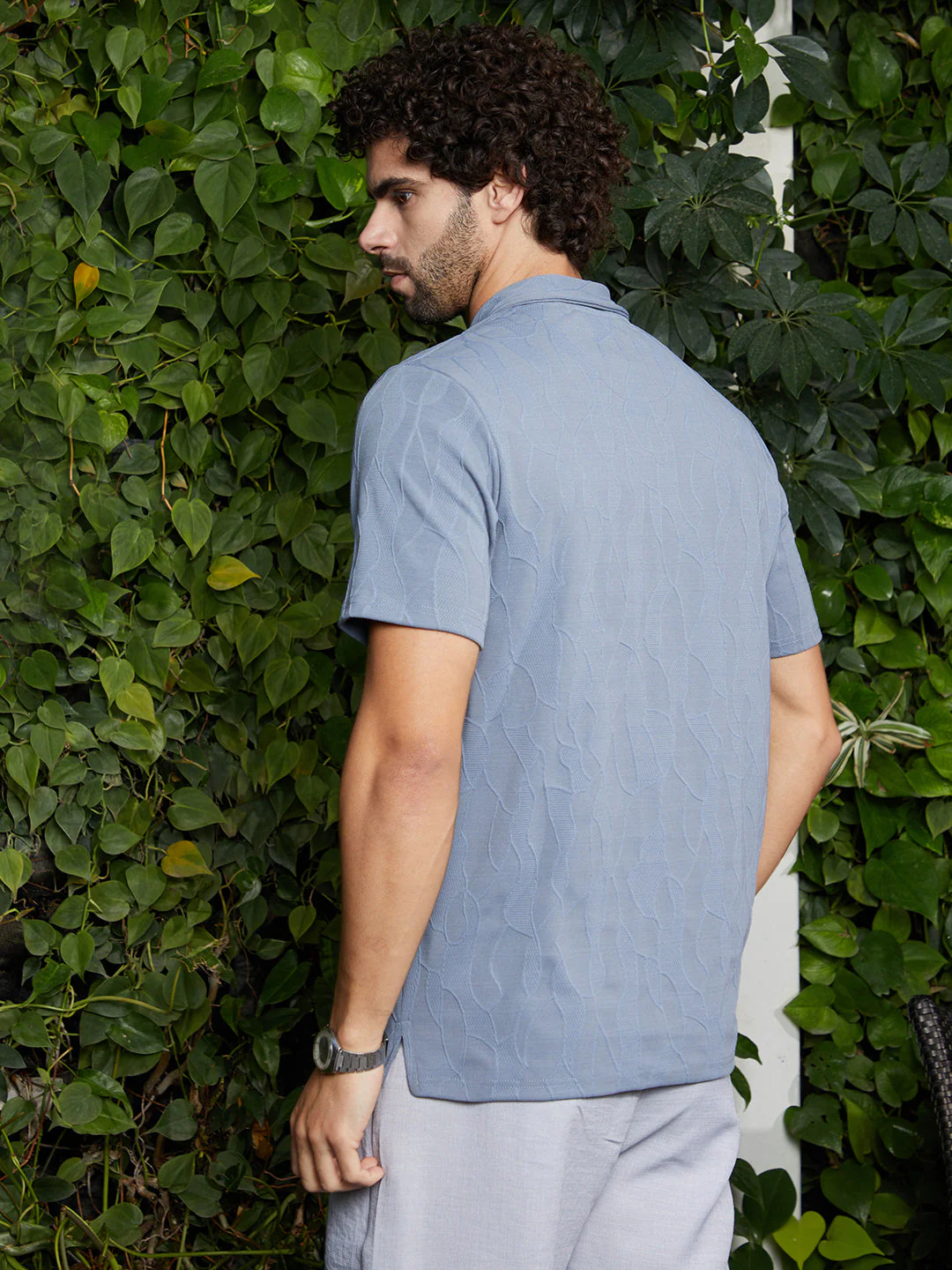 Veined-Tactile Polo T-Shirt - Image 4