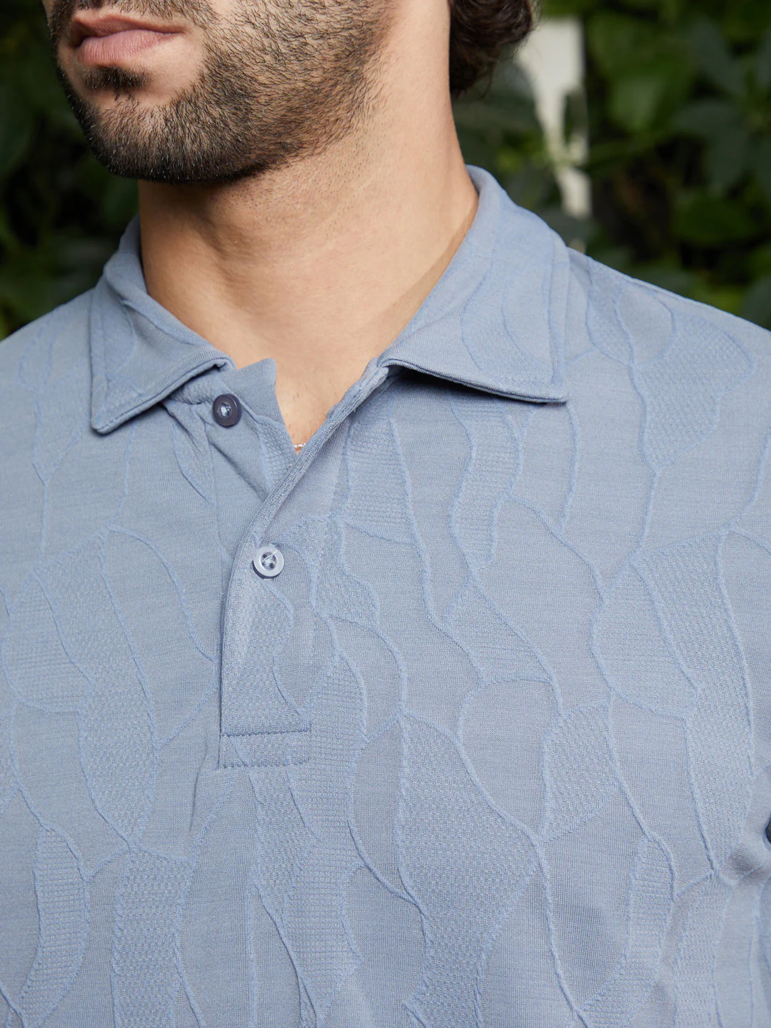 Veined-Tactile Polo T-Shirt - Image 7