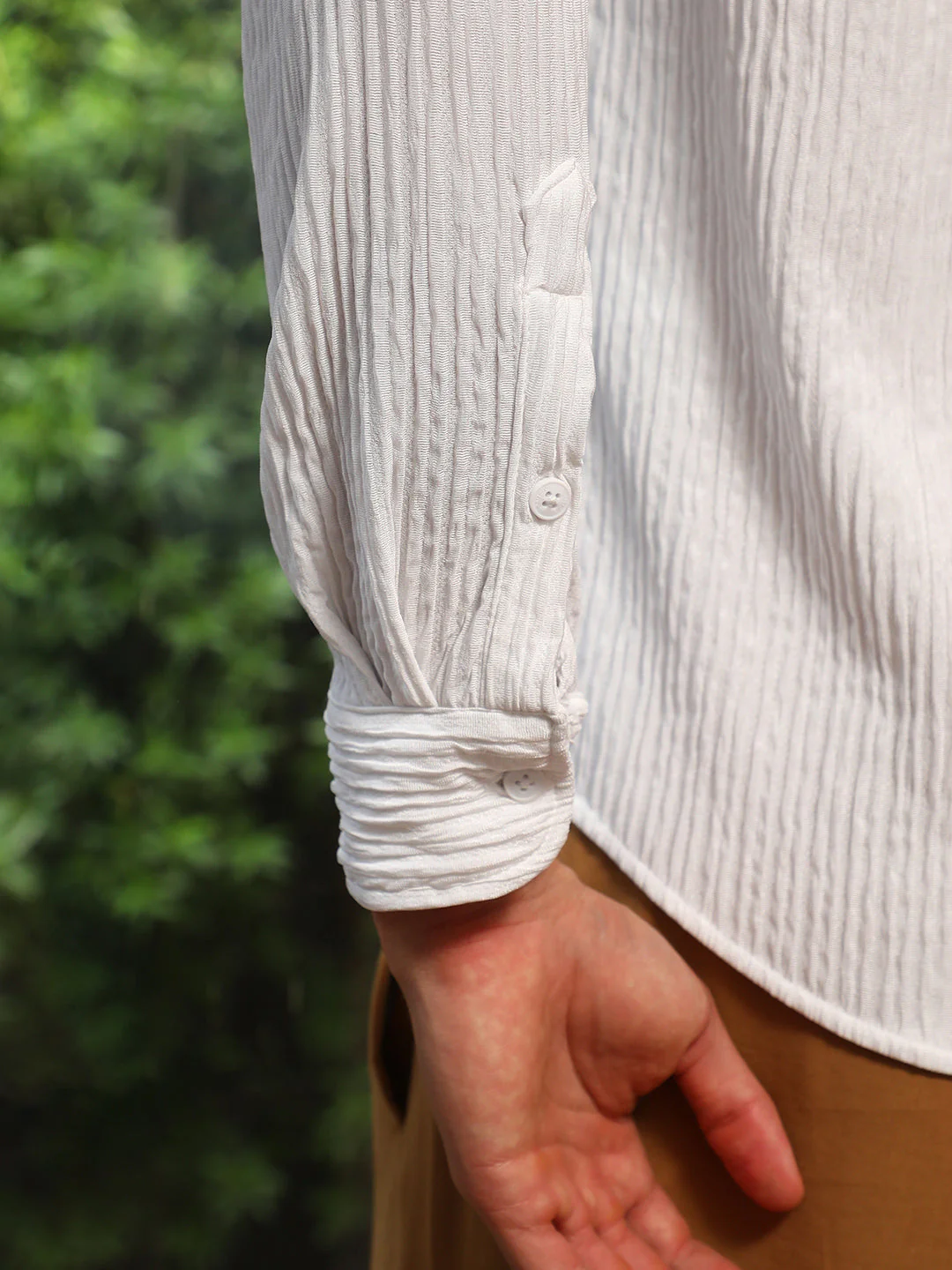 Solid Creased Shirt - Image 7