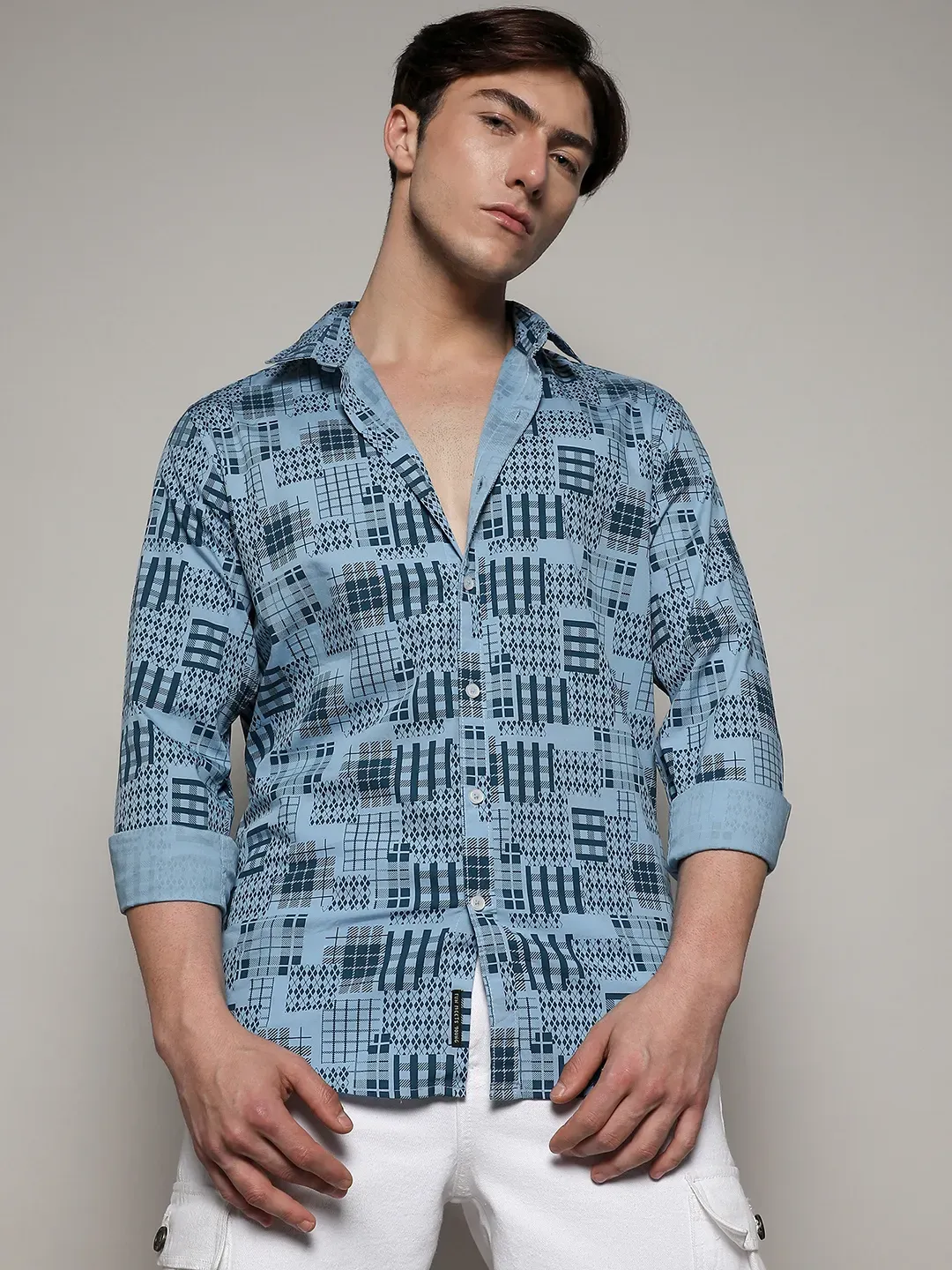 Arygle Checkered Block Shirt - Image 2