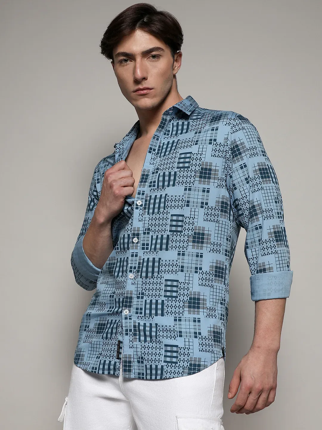 Arygle Checkered Block Shirt - Image 3