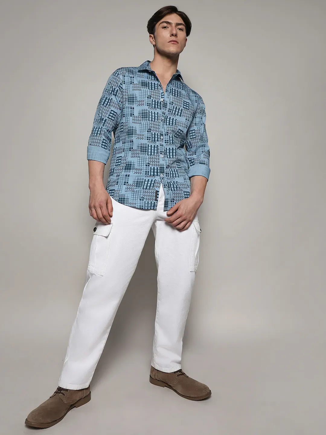 Arygle Checkered Block Shirt - Image 5