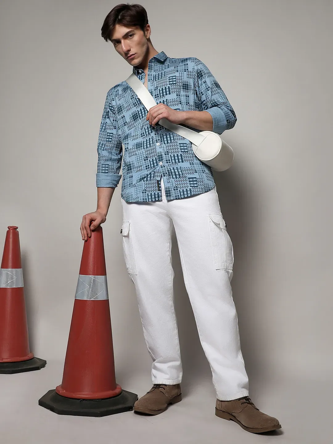 Arygle Checkered Block Shirt - Image 6