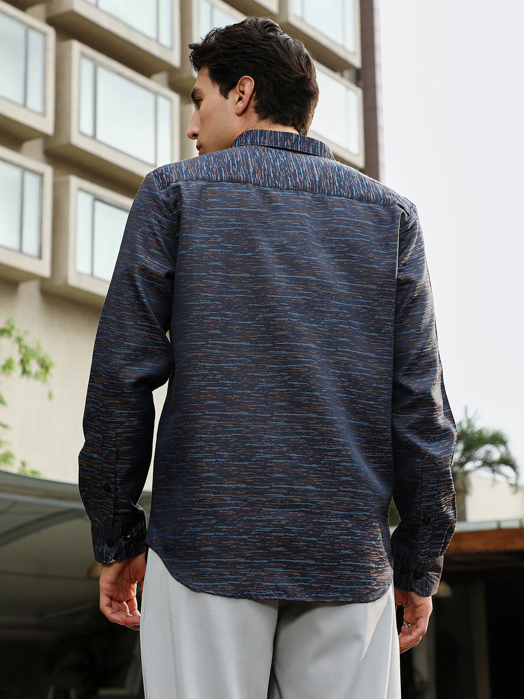 Contrast-Heathered Jacquard Shirt - Image 4