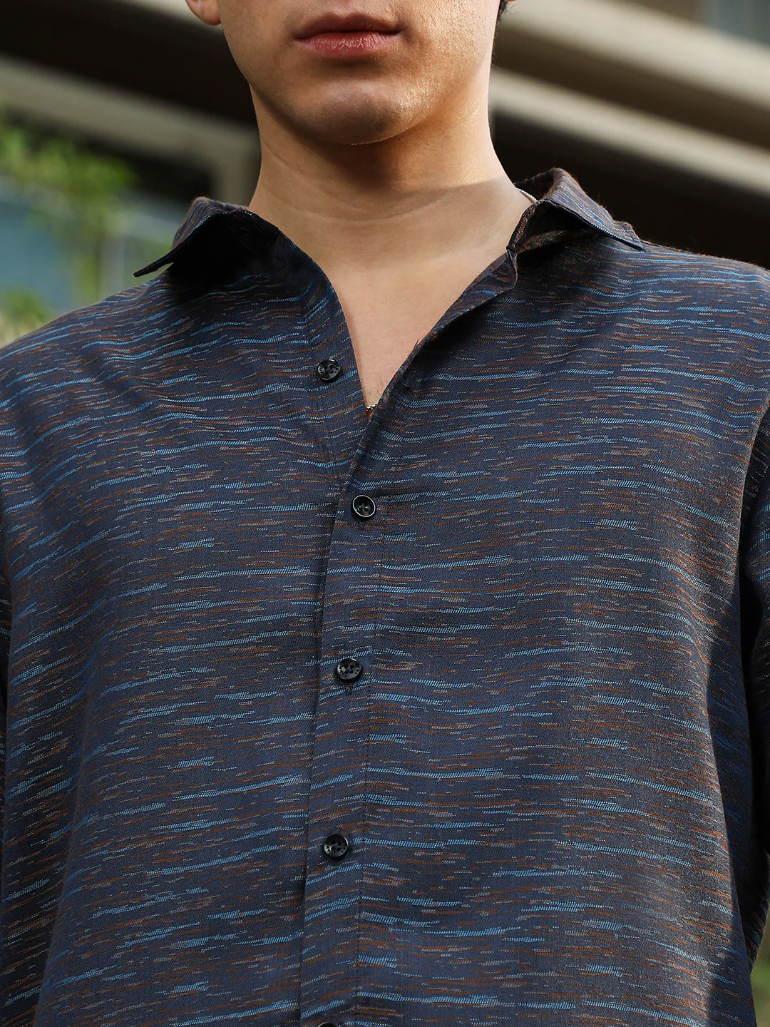 Contrast-Heathered Jacquard Shirt - Image 7
