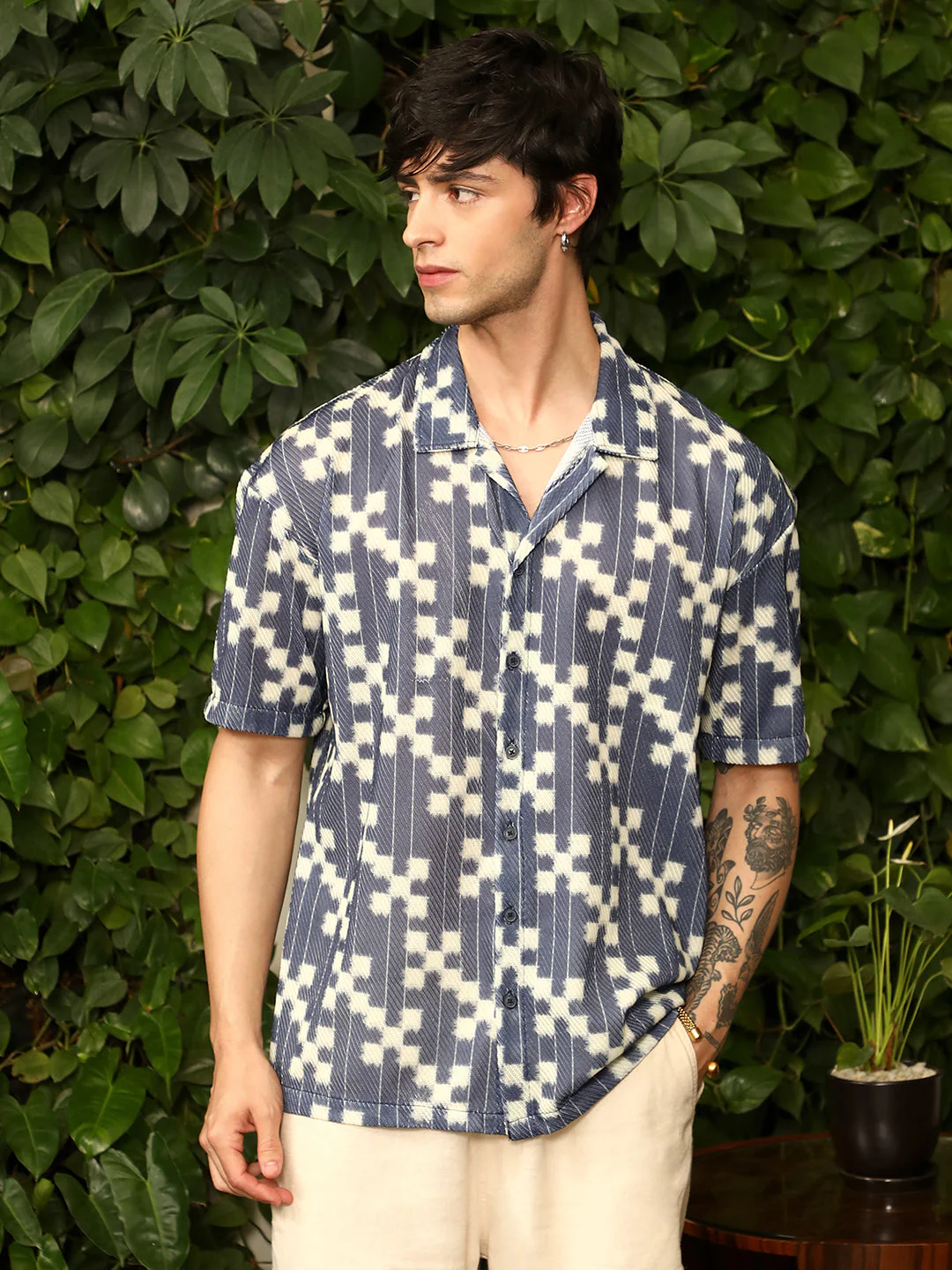 Dice Mesh Oversized Shirt - Image 2