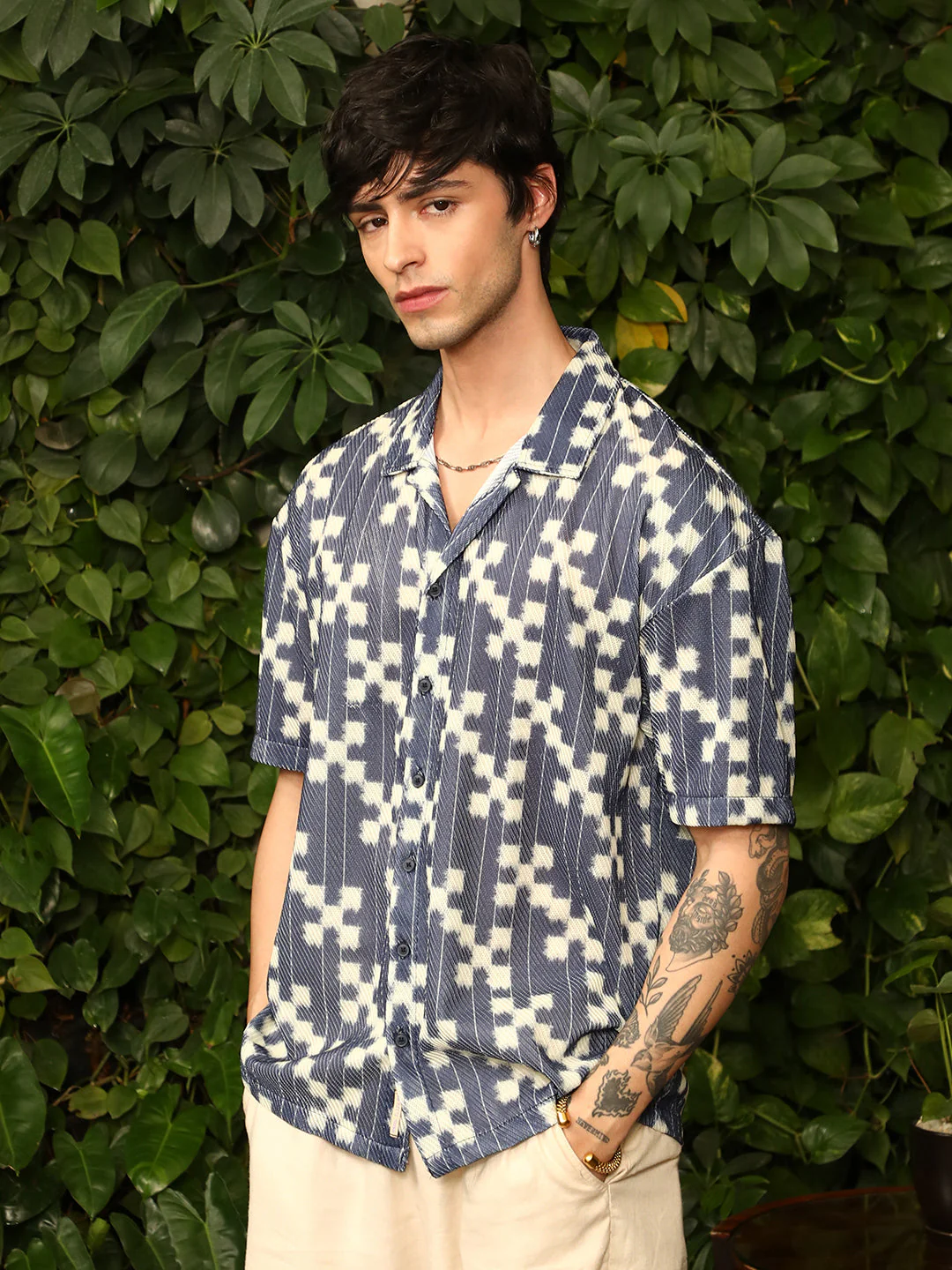Dice Mesh Oversized Shirt - Image 3
