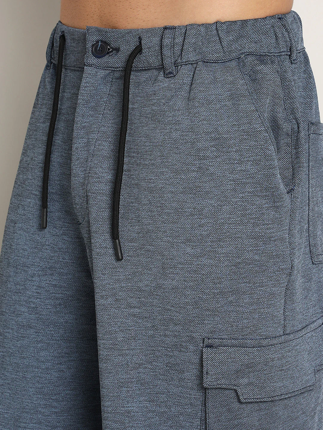 Heathered-Relaxed Cargo Trousers - Image 7