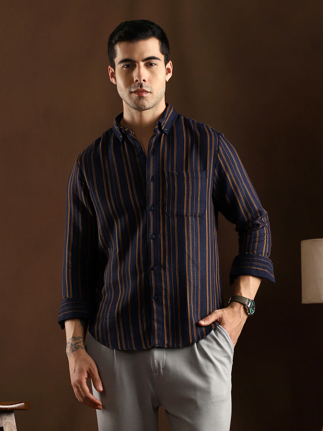 Multitrack-Striped Regular Shirt - Image 2
