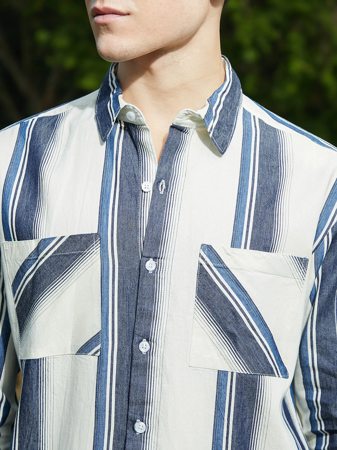 Shadow-Striped Oversized Shirt - Image 7