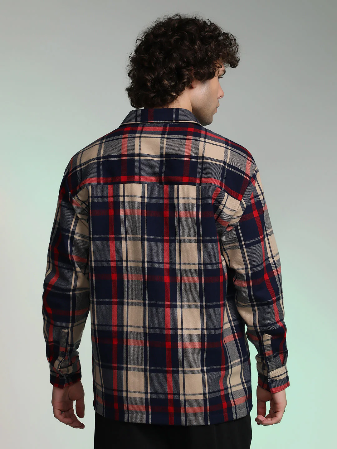 Plaid-Block Oversized Shirt - Image 4