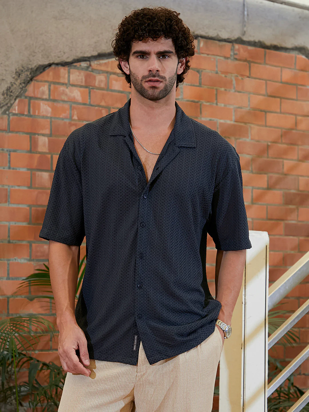Zigzag-Helix Resort Oversized Shirt - Image 2