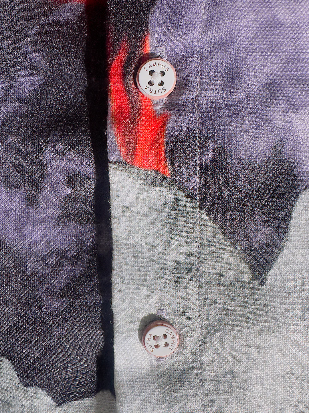 Purple Floral Printed Rayon Shirt With Spread Collar - Image 8