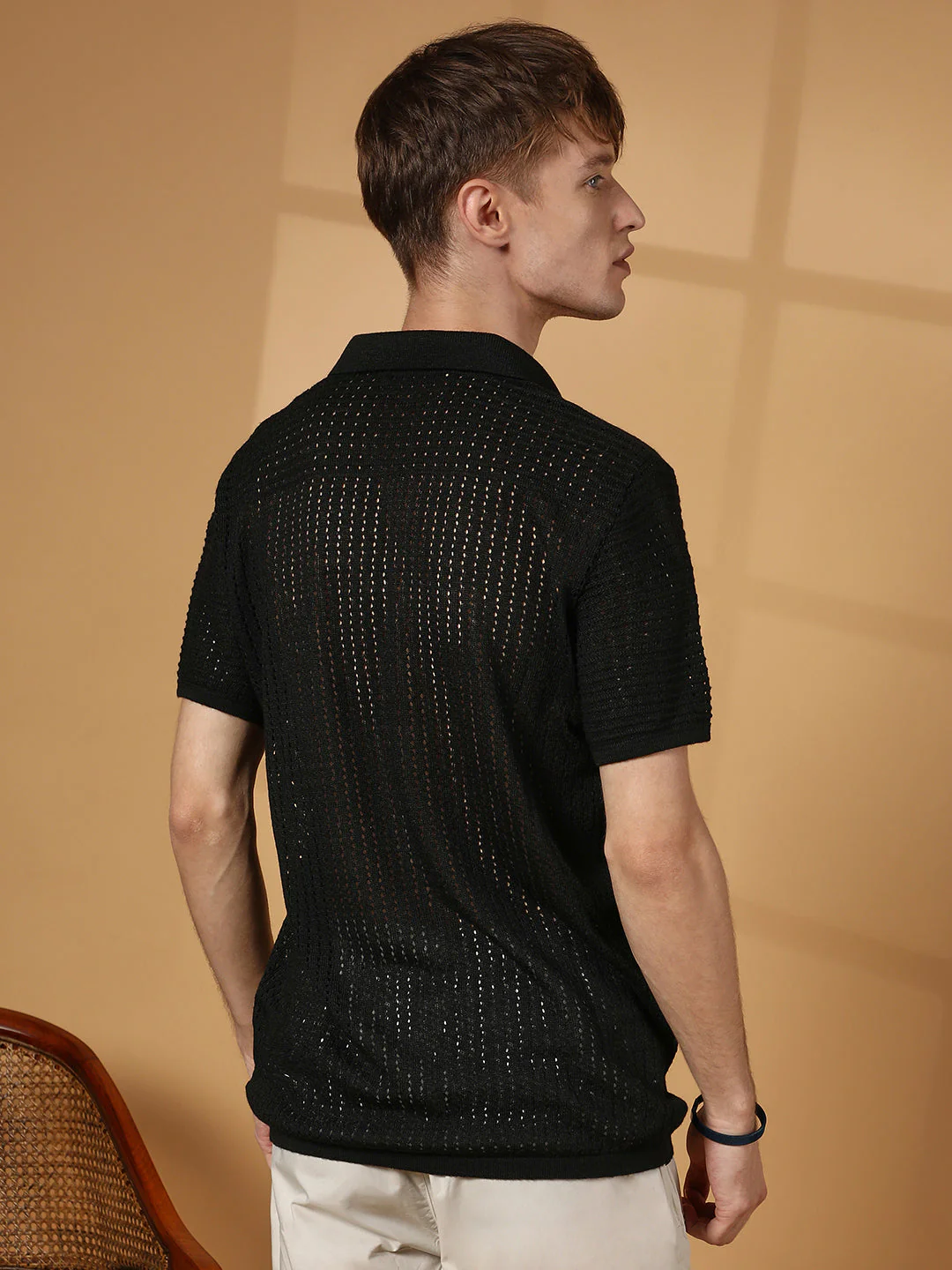 Textured-Knit Polo T-Shirt - Image 4