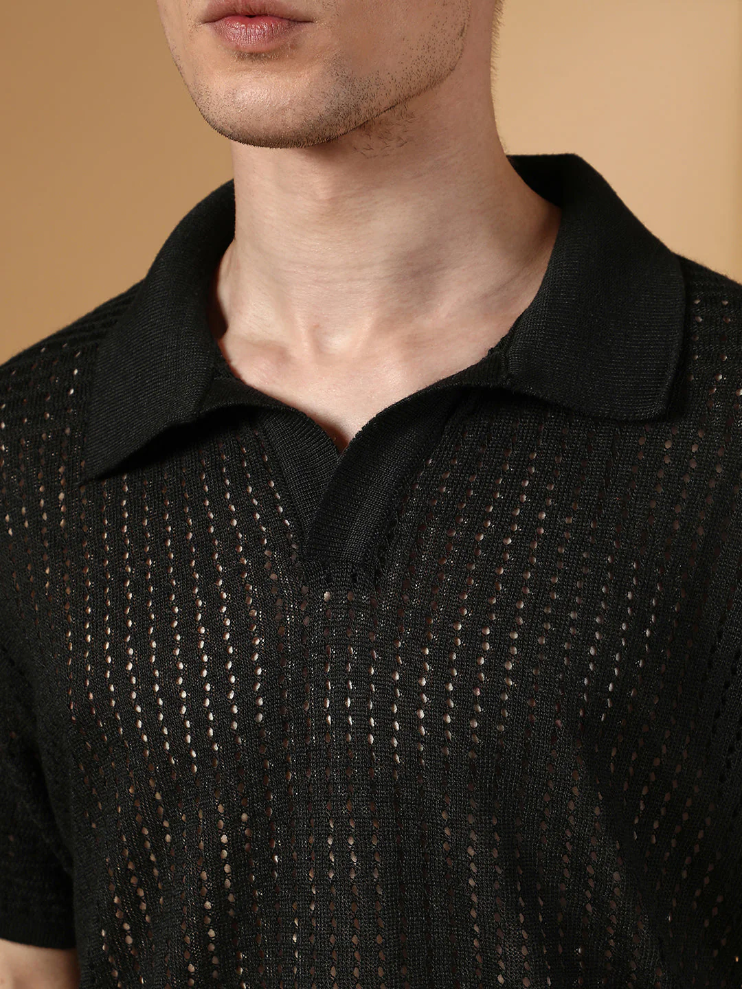 Textured-Knit Polo T-Shirt - Image 7
