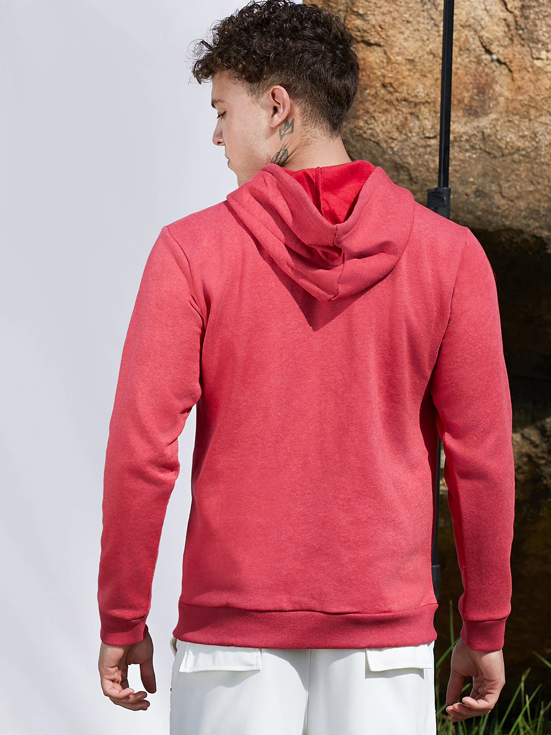Zip-Front Hoodie With Contrast Drawstring - Image 4