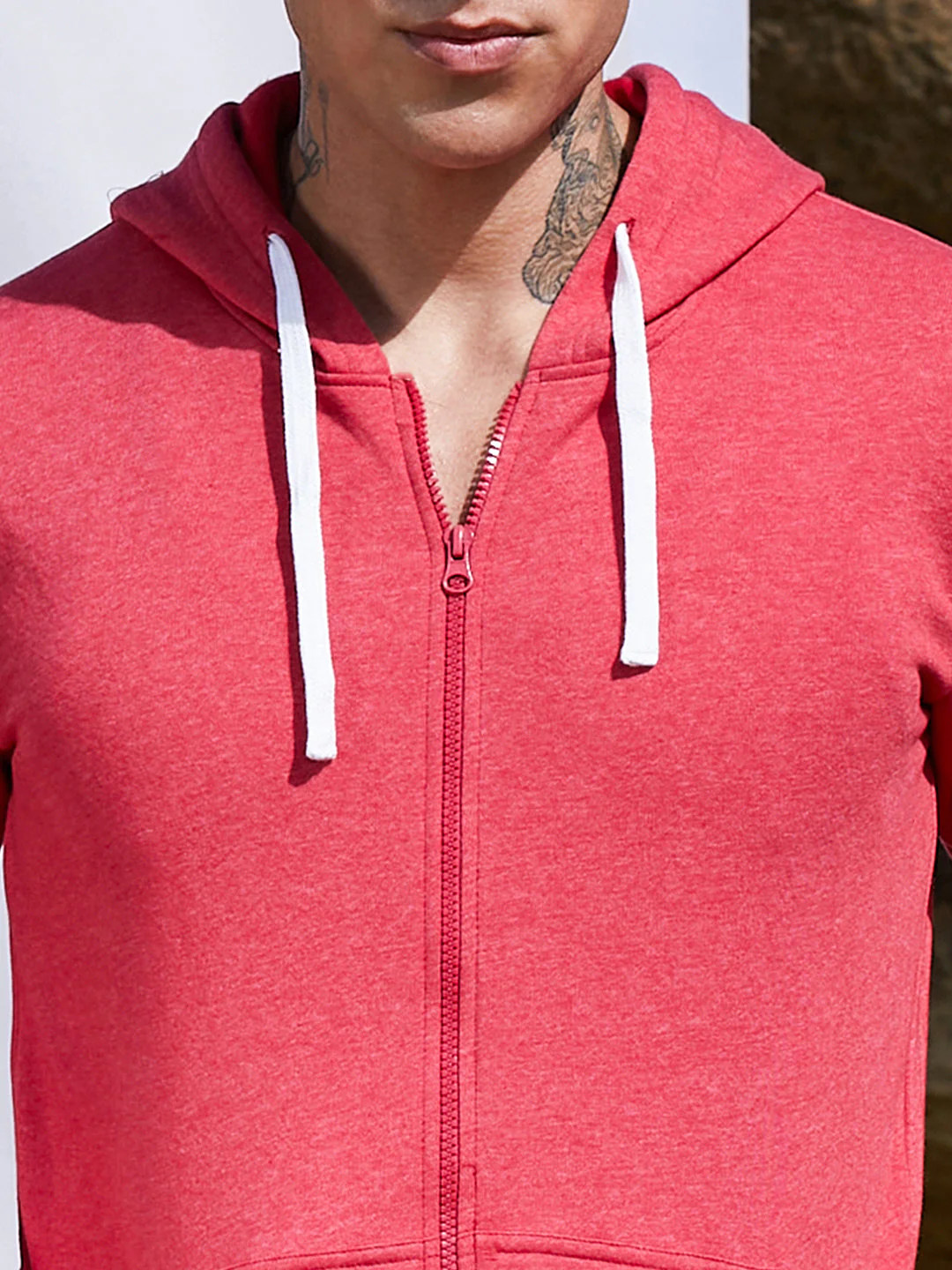 Zip-Front Hoodie With Contrast Drawstring - Image 7