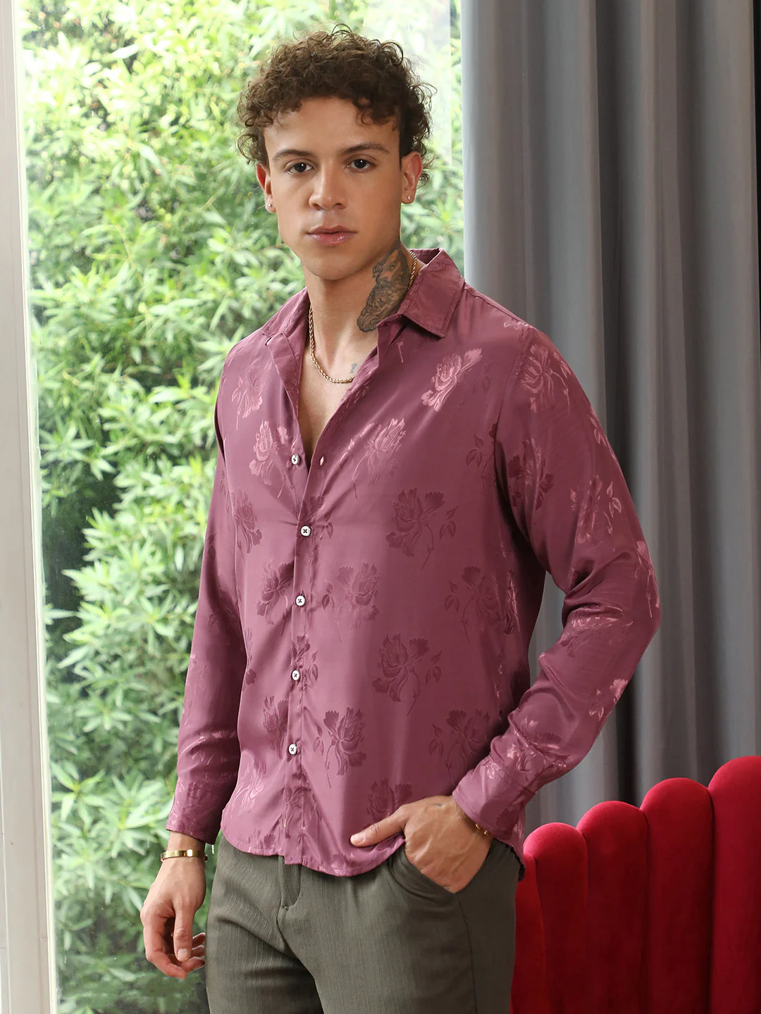 Self-Design Floral Shirt - Image 3