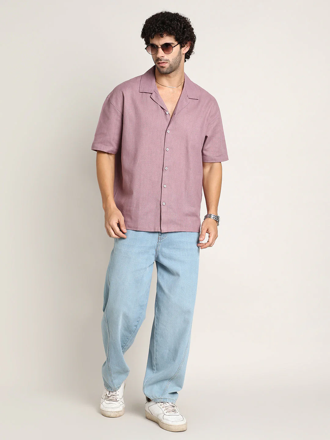 Solid Resort Oversized Shirt - Image 6