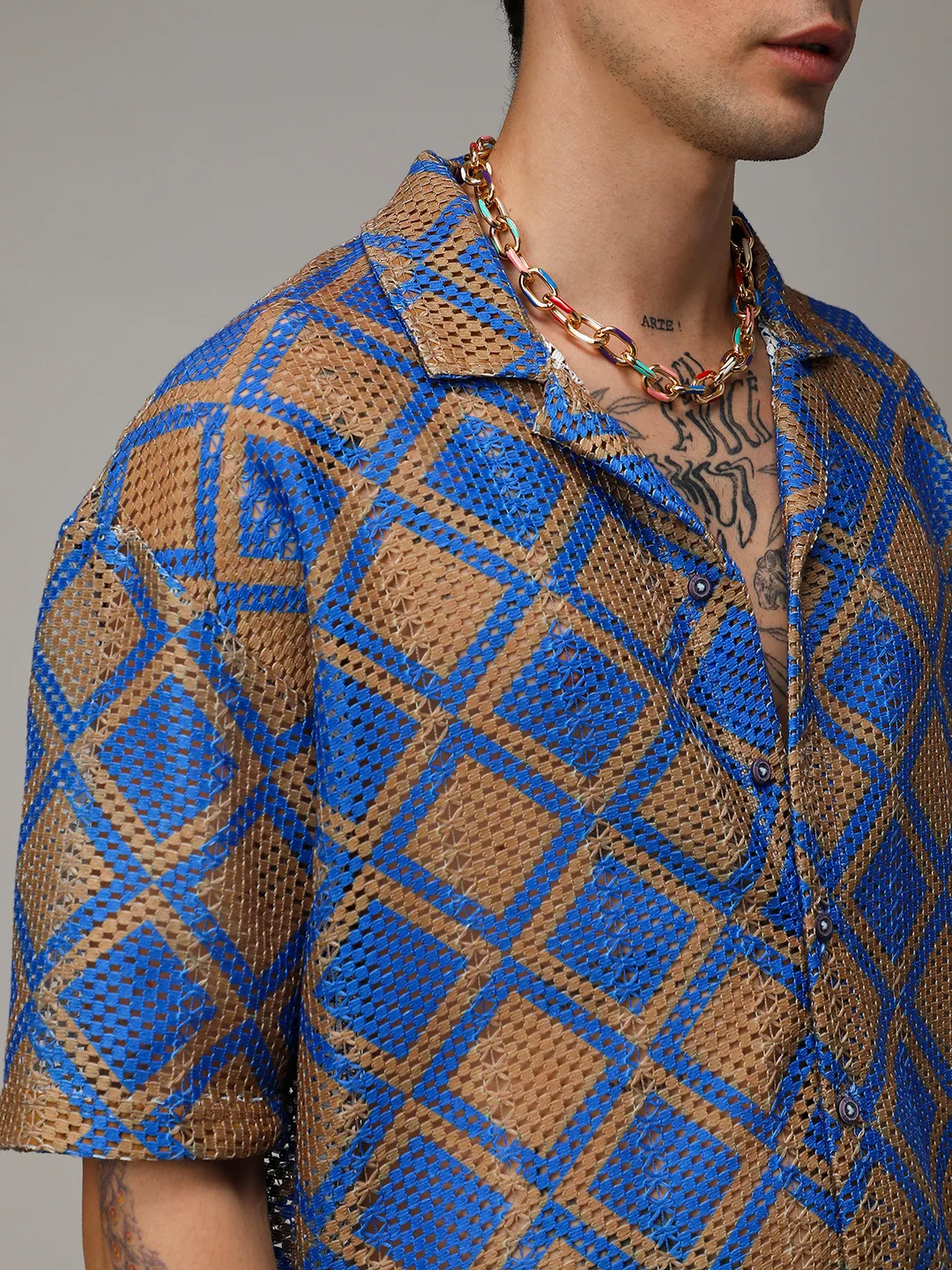 Geometric Block Oversized Shirt - Image 10