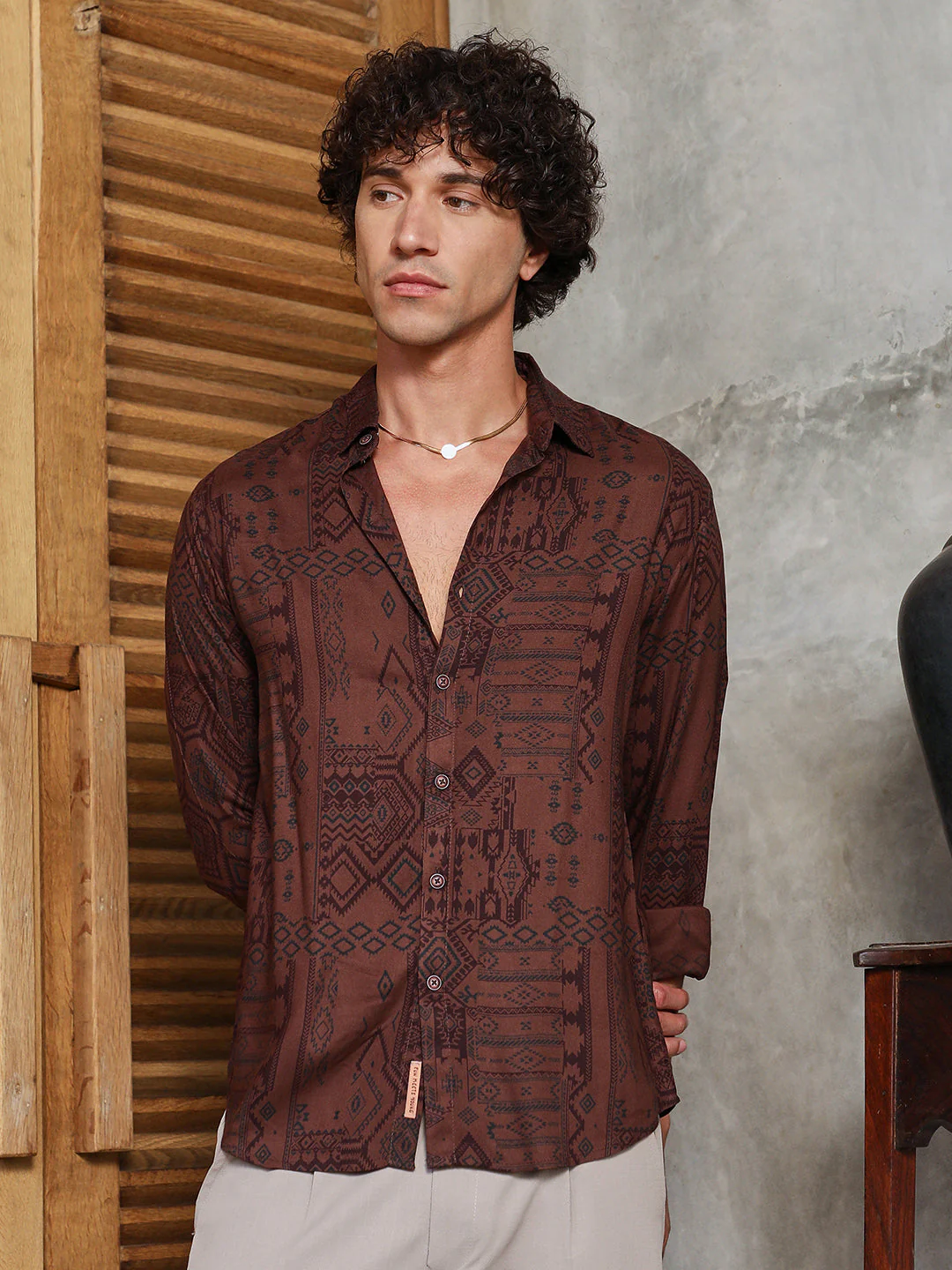 Aztec-Imprint Shirt - Image 2