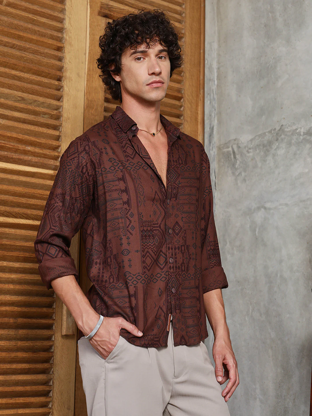 Aztec-Imprint Shirt - Image 3