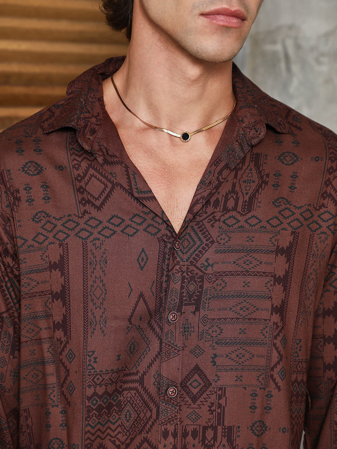 Aztec-Imprint Shirt - Image 7