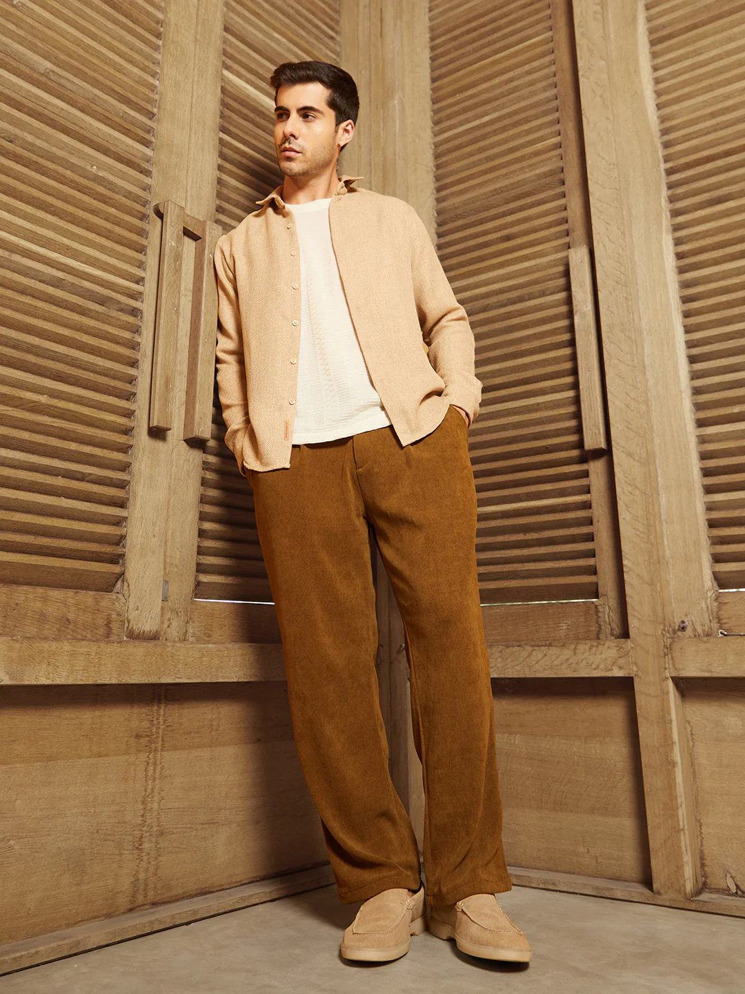 Corduroy Pleated Trousers - Image 13