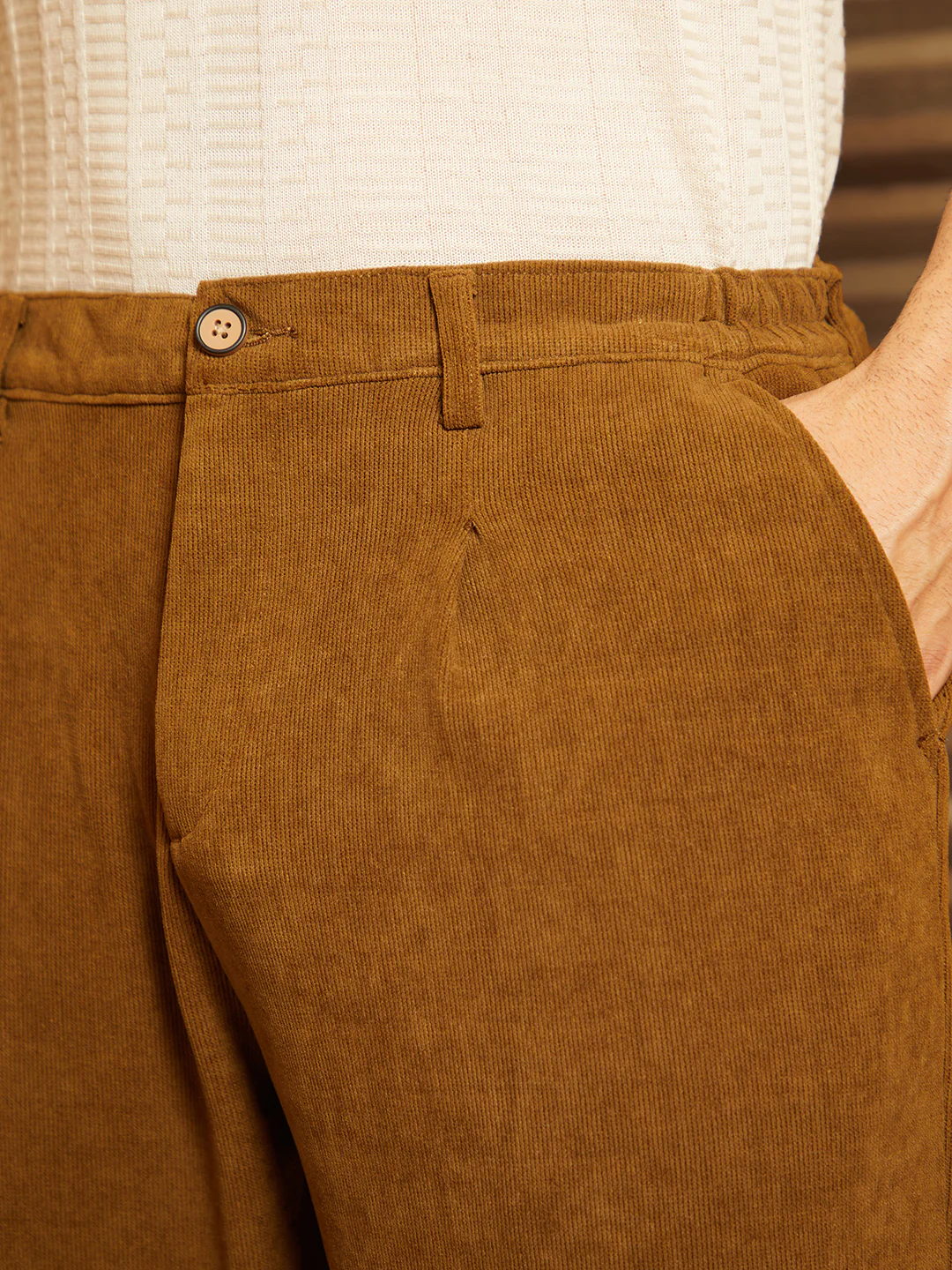 Corduroy Pleated Trousers - Image 14