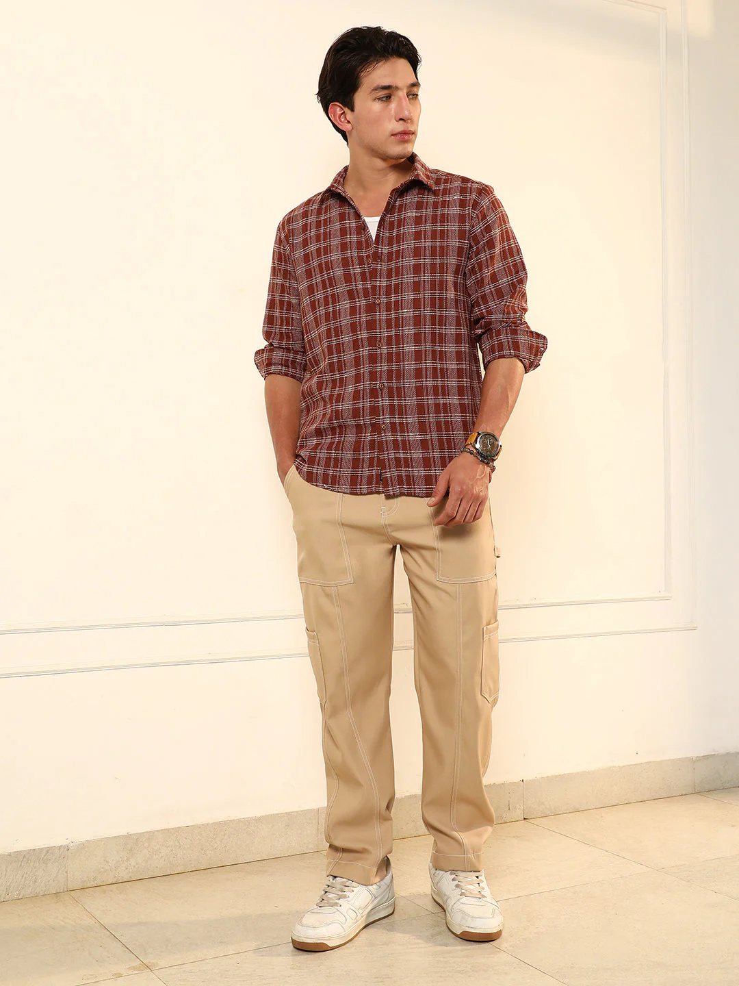 Woven Static-Plaid Shirt - Image 5