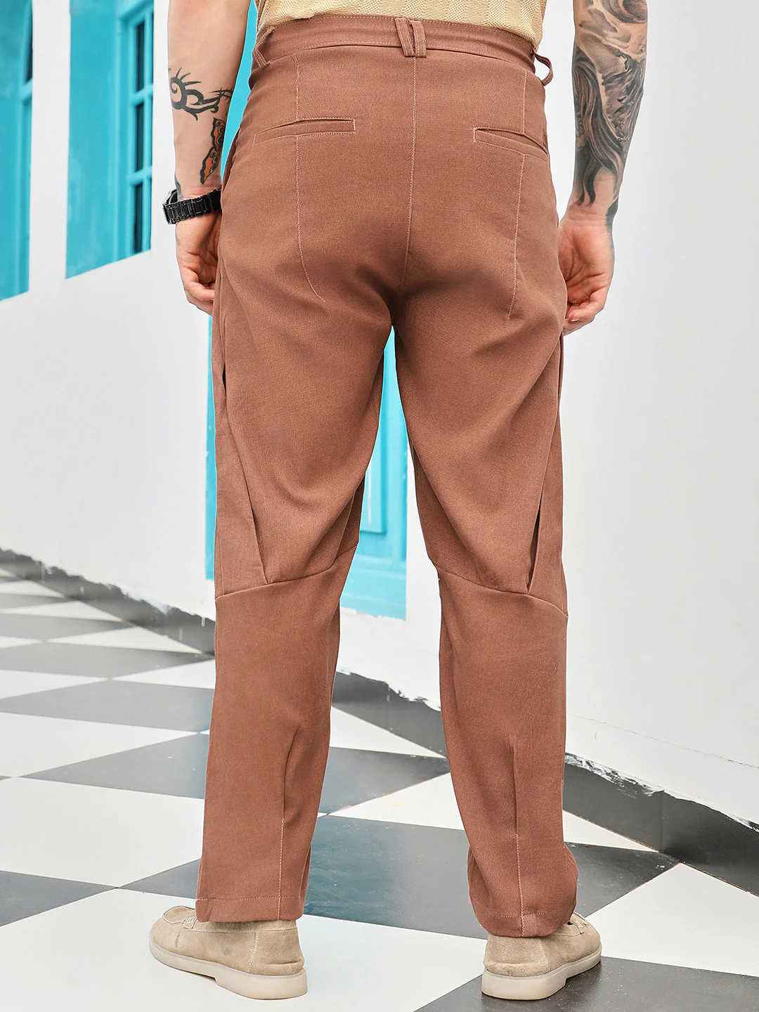 Twill-Panelled Chino Trousers - Image 4