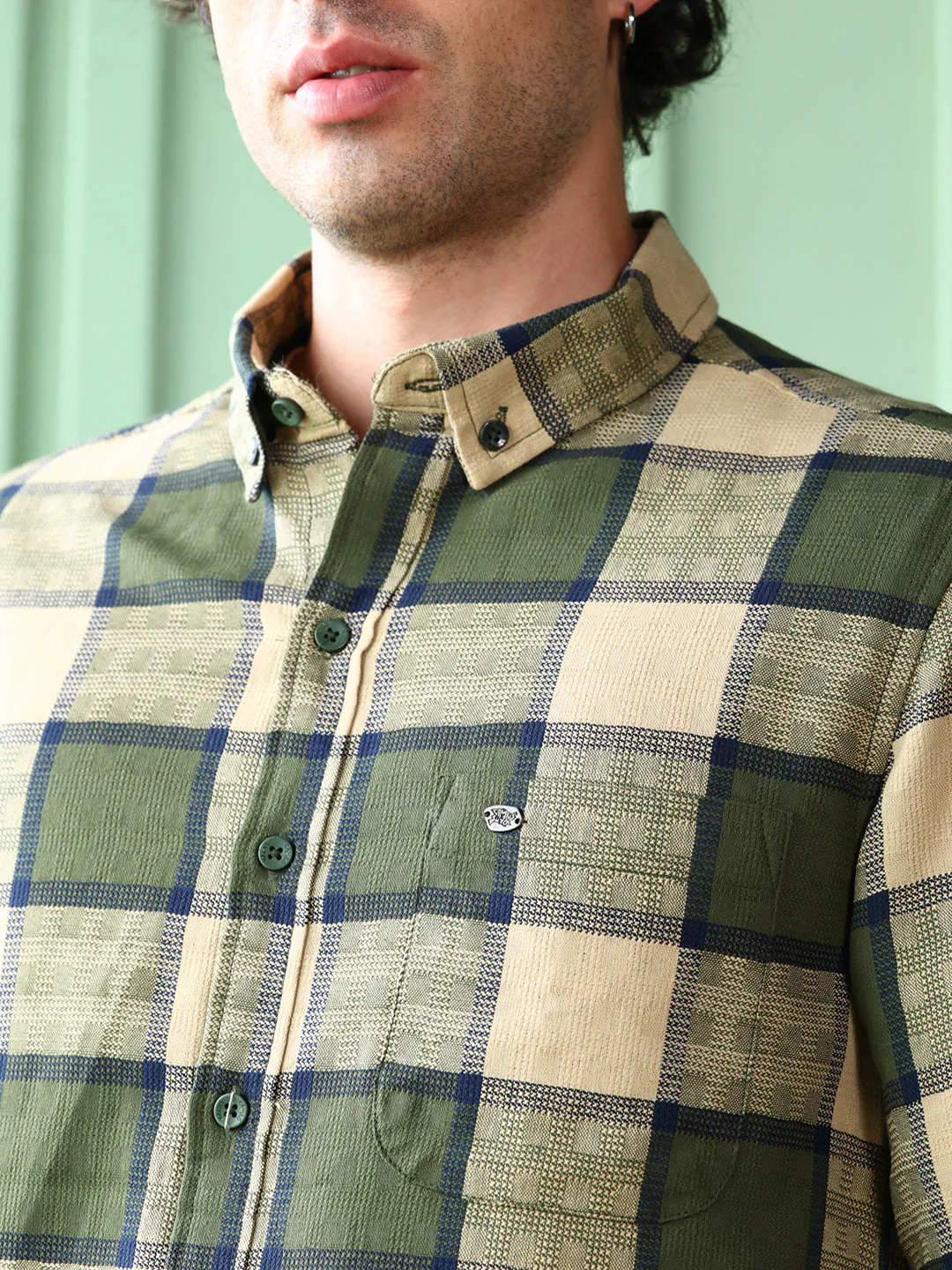 Button-Down Block-Check Shirt - Image 7
