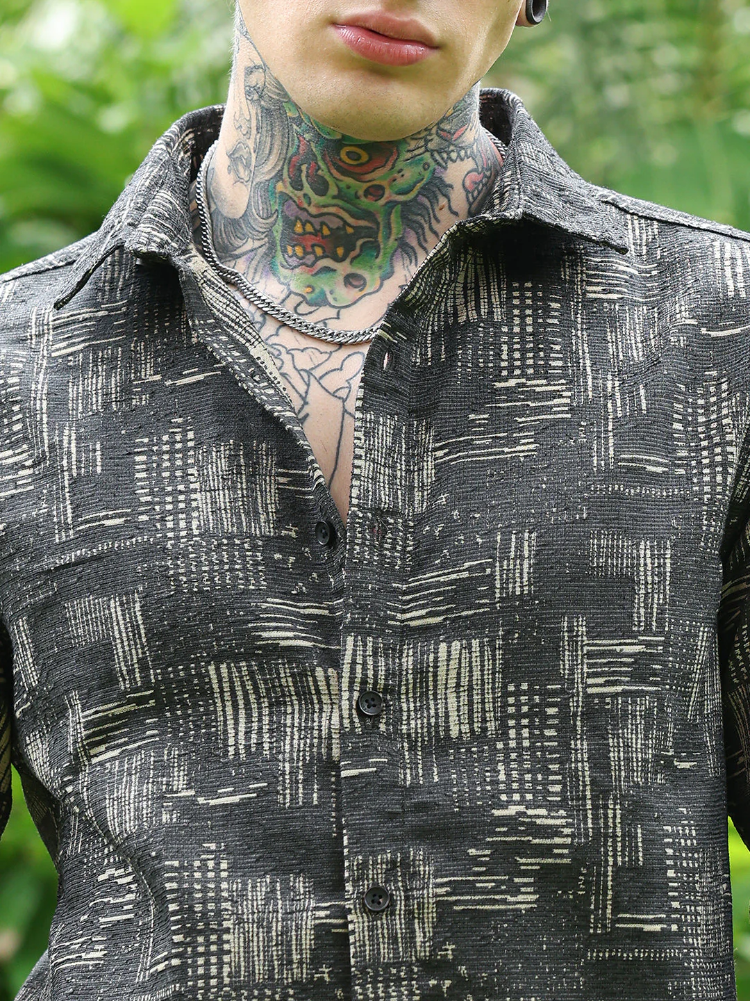Contrast Scratch-Jacquard Shirt - Image 7