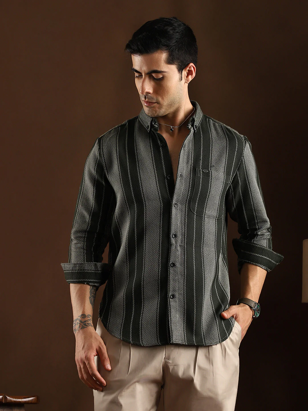 Multitrack-Striped Regular Shirt - Image 2