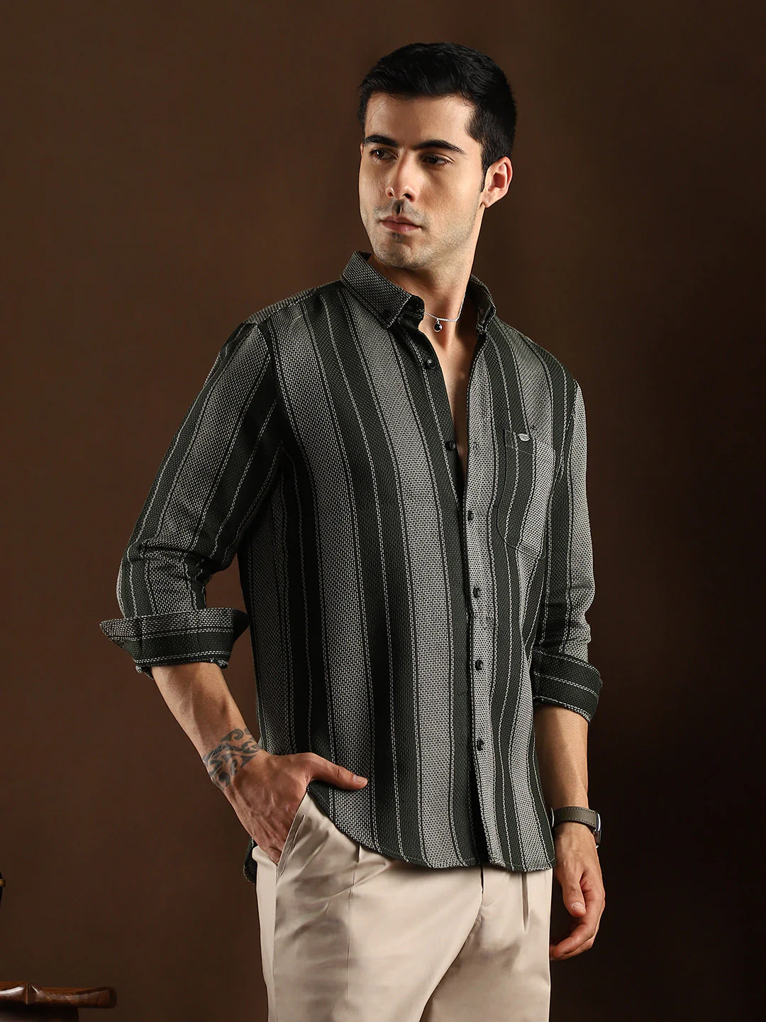 Multitrack-Striped Regular Shirt - Image 3