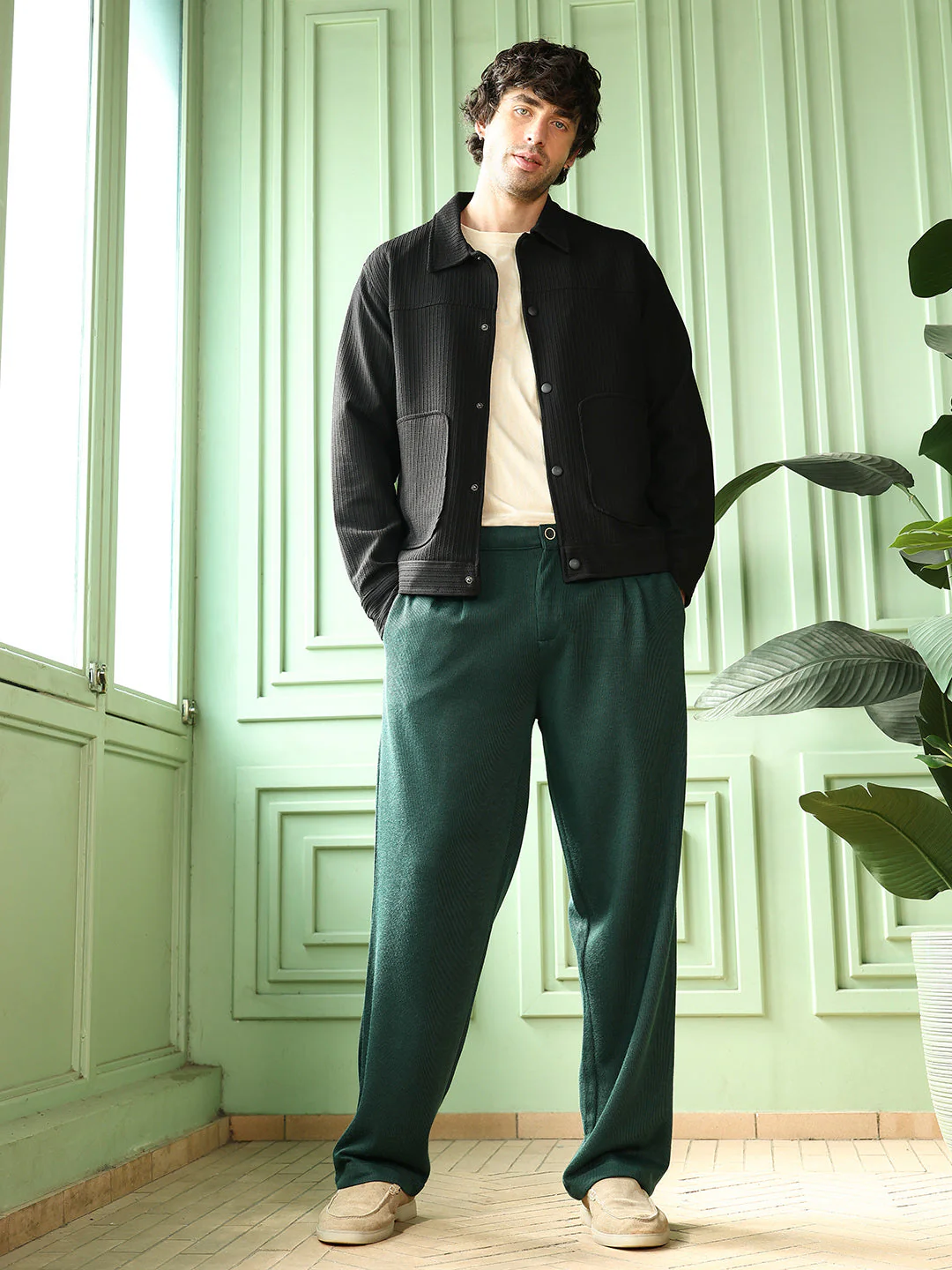 Pleated-Ribbed Trousers - Image 6