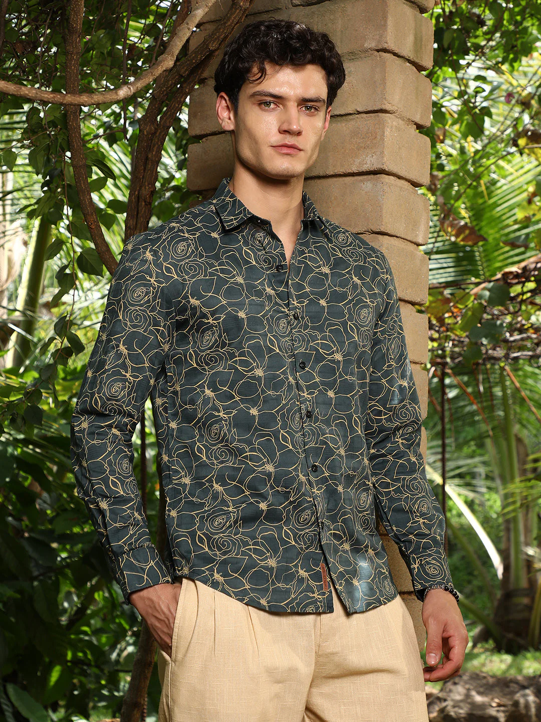 Sacramento Green Roses-Lined Embroidered Shirt - Image 3