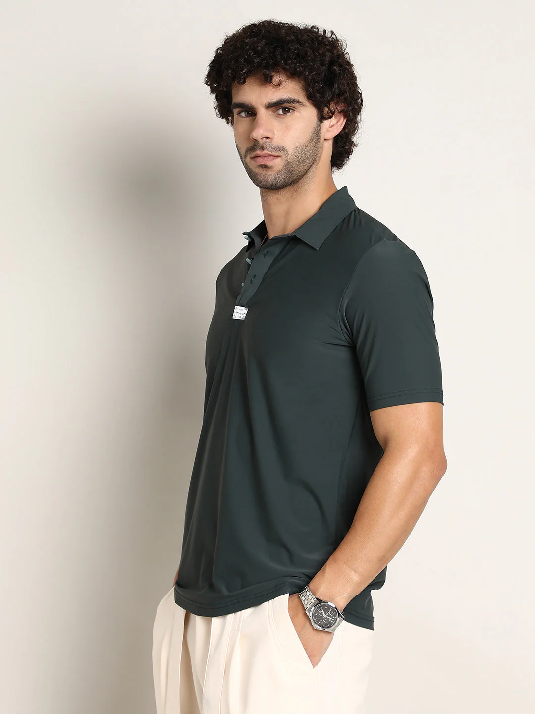 Seamless Solid Polo T-Shirt - Image 3