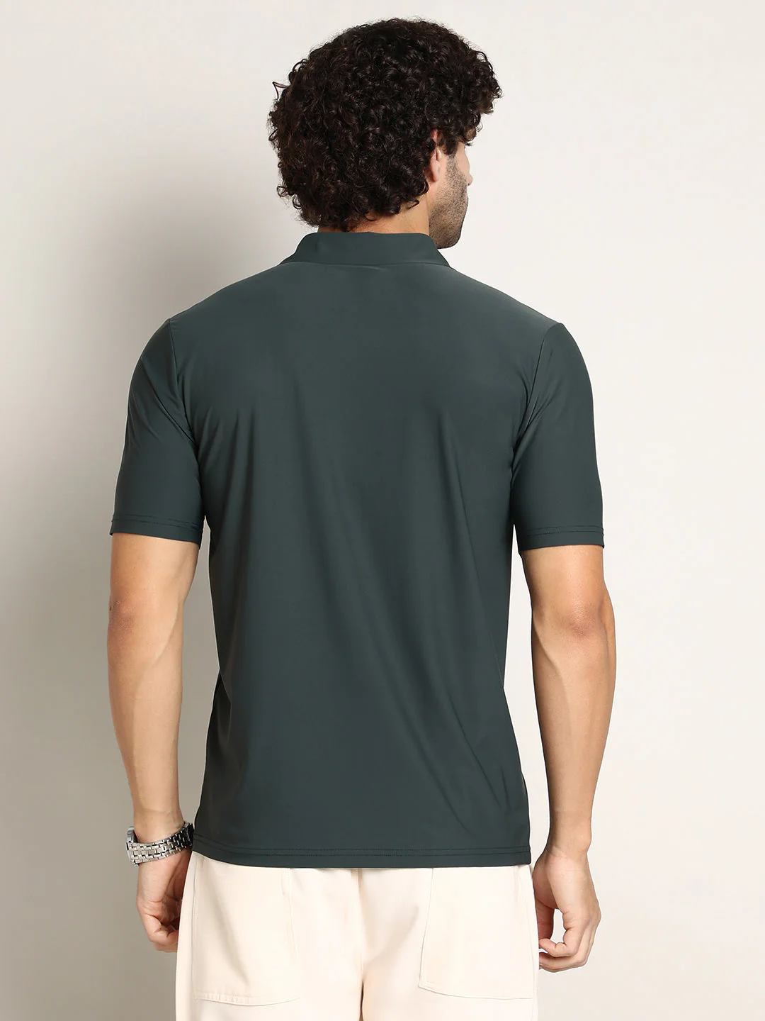 Seamless Solid Polo T-Shirt - Image 4