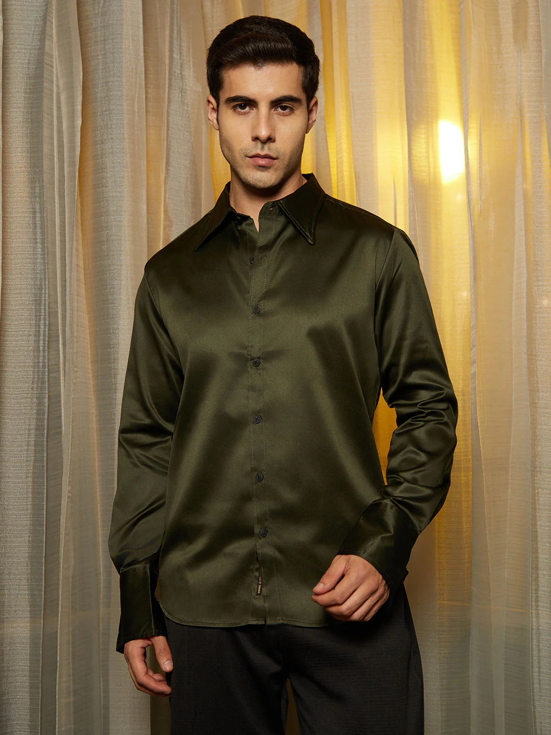 Solid Satin Shirt - Image 2