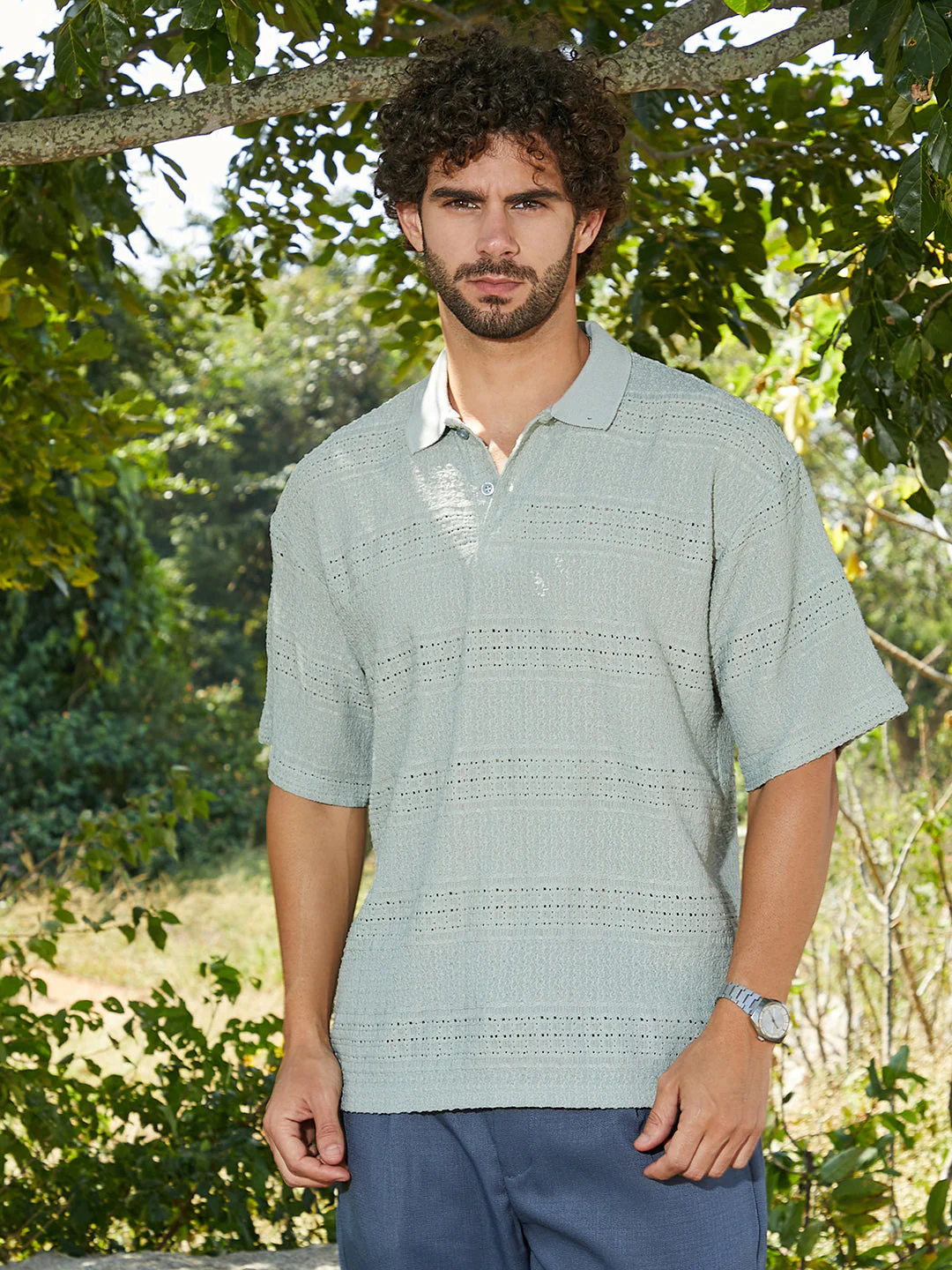 Bohomian Oversized Polo T-Shirt - Image 2