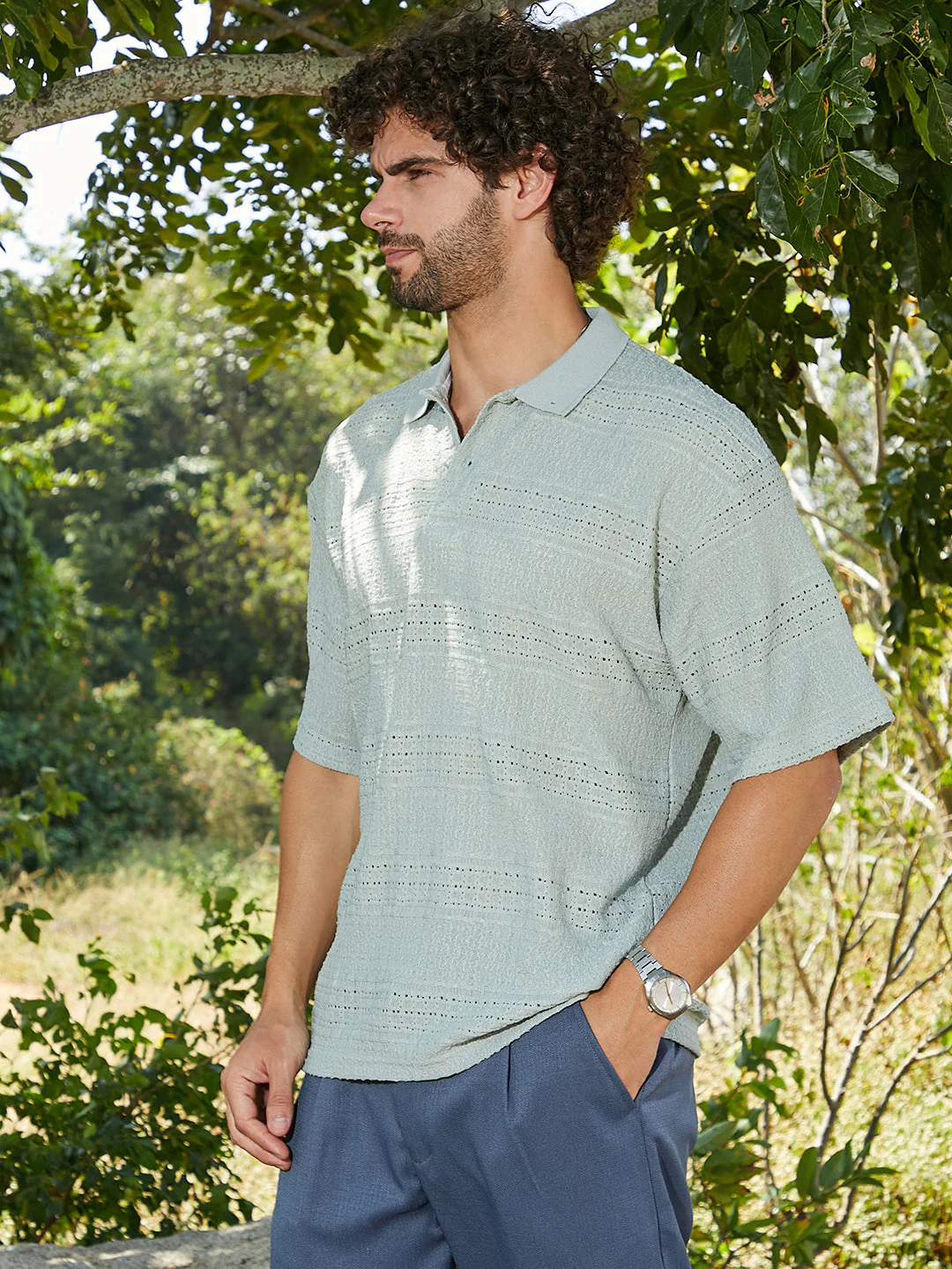 Bohomian Oversized Polo T-Shirt - Image 3