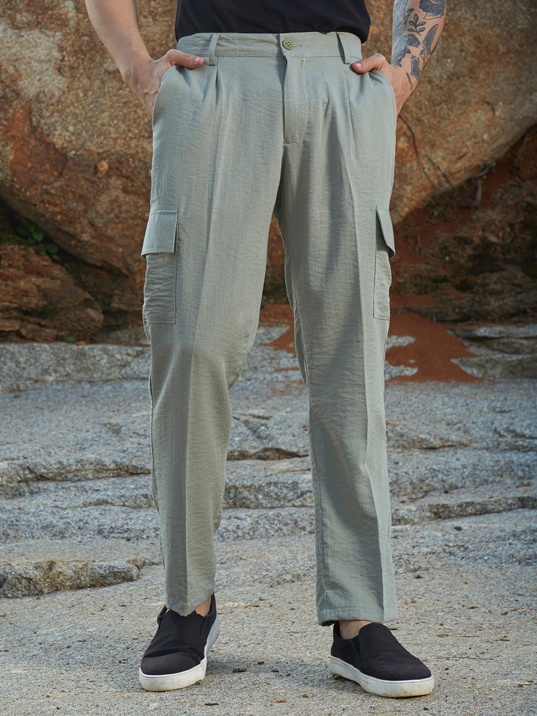 Lightweight - Crinkled Utility Trousers - Image 2