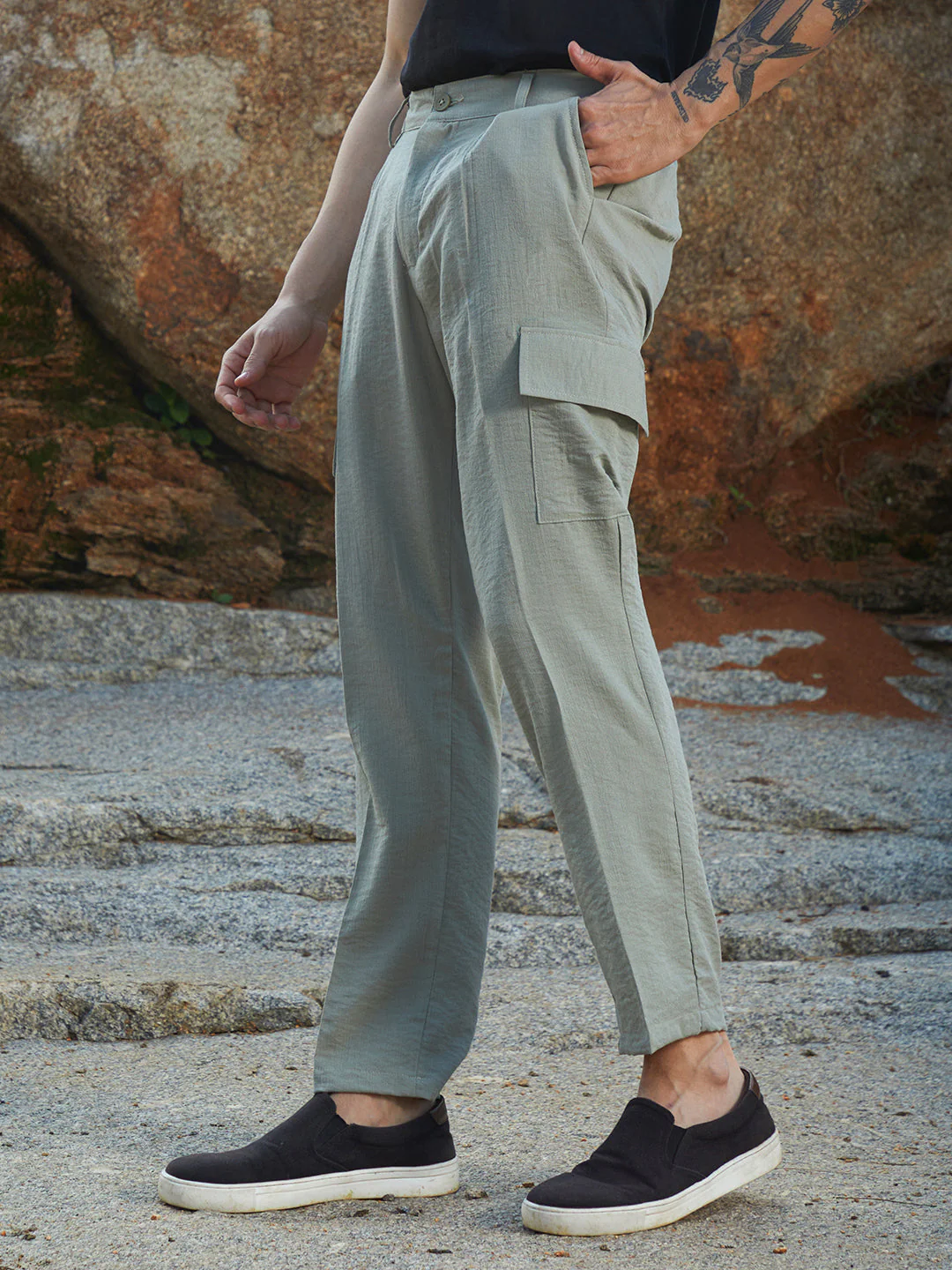 Lightweight - Crinkled Utility Trousers - Image 3