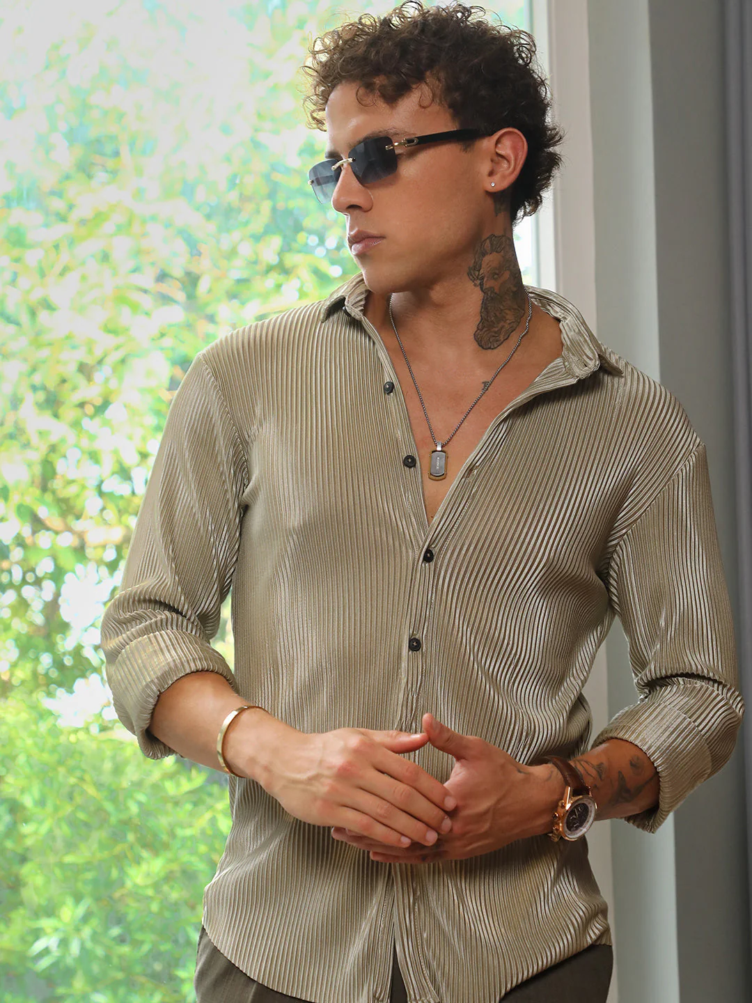 Pleat-Creased Shirt
