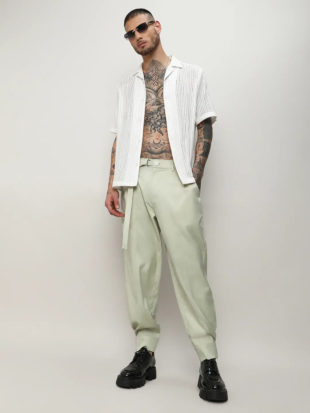 Satin Tapered Trousers - Image 6