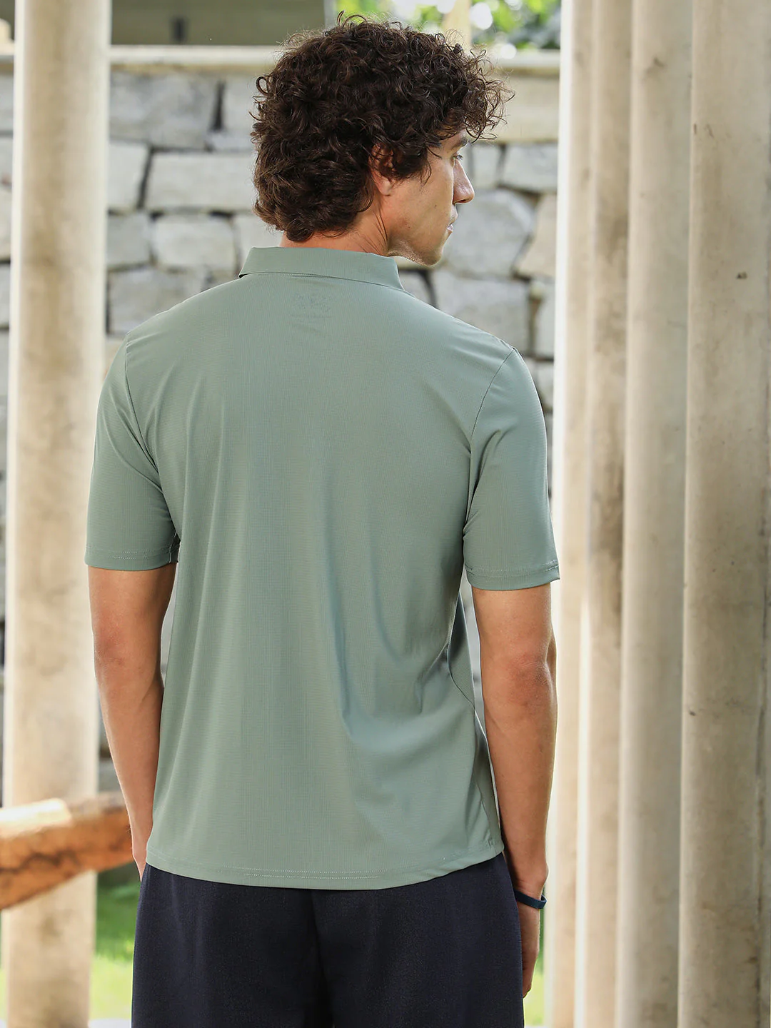 Seamless Waffle Polo T-Shirt - Image 4