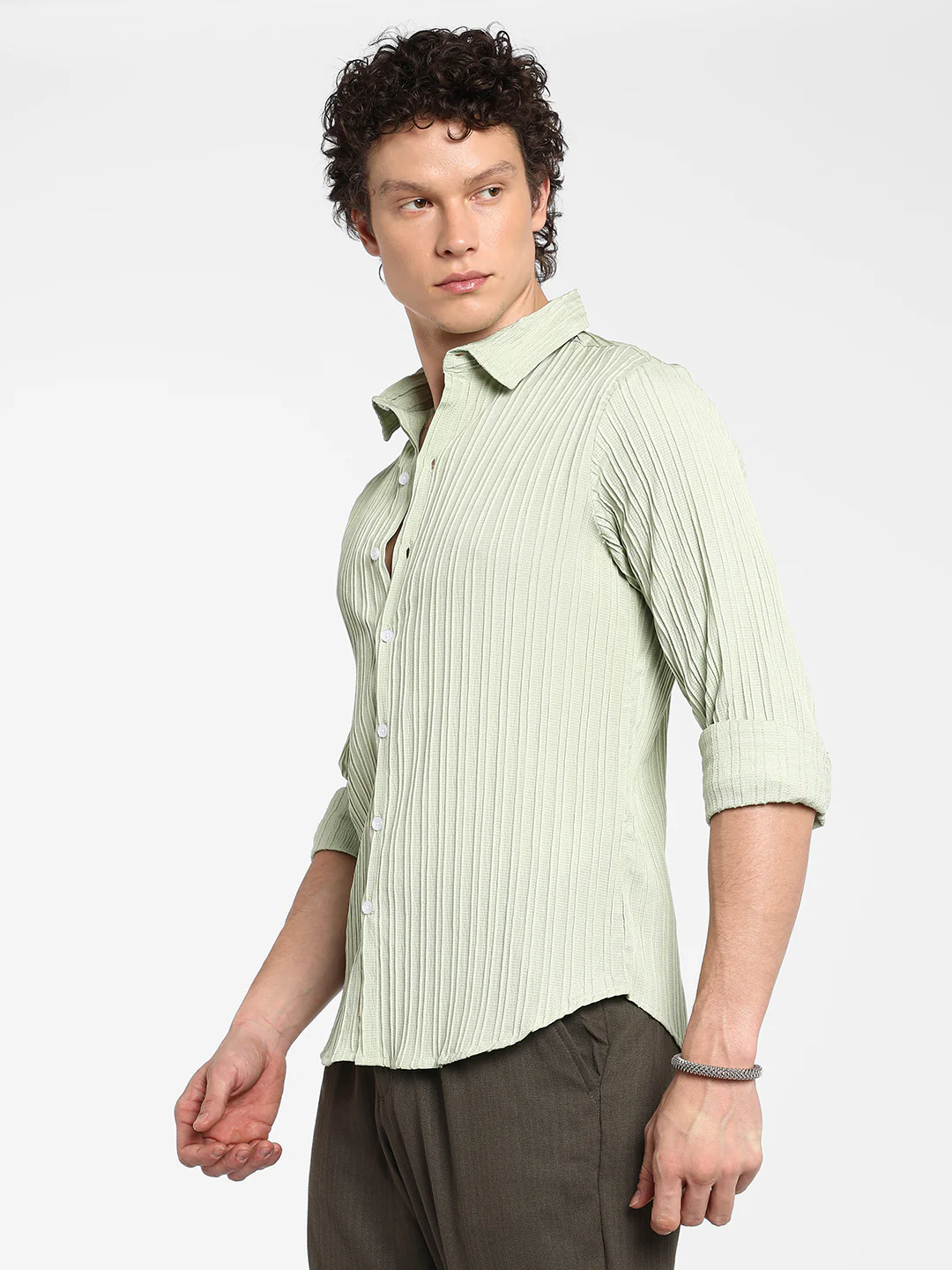 Self-Design Striped Shirt - Image 10