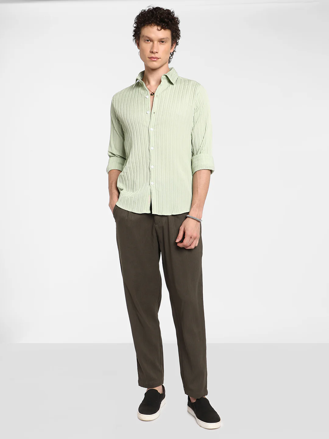Self-Design Striped Shirt - Image 12